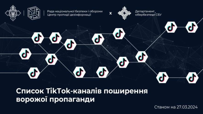 ЦПД: список TikTok-каналів поширення ворожої пропаганди