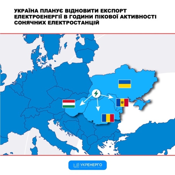 Україна відновить експорт електроенергії